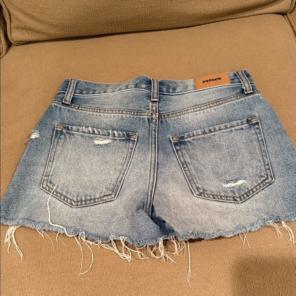 RSQ Distressed Blue Denim Shorts
